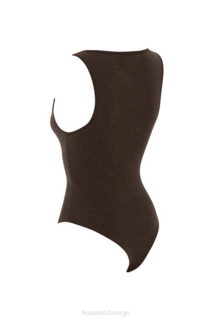 klær karisa brun bodysuit med v-hals House of CB J6RL770