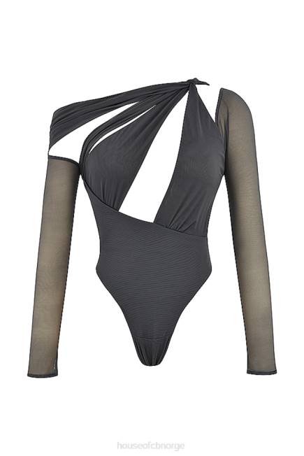 klær lilah shadow asymmetrisk utskjæring bodysuit House of CB J6RL720