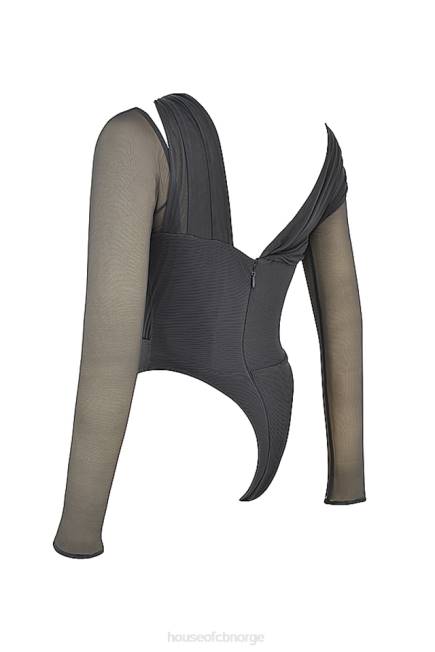 klær lilah shadow asymmetrisk utskjæring bodysuit House of CB J6RL720