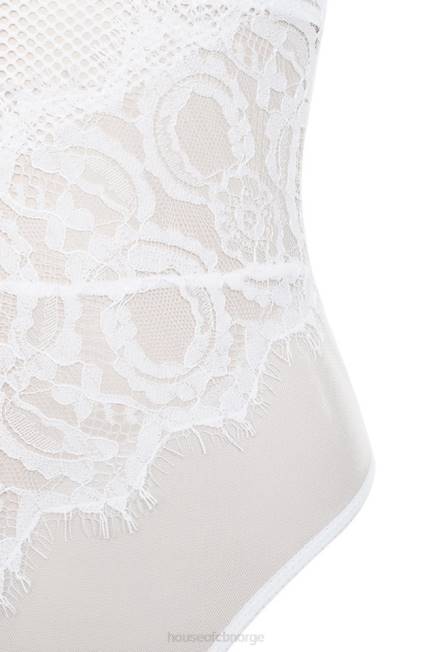klær nadia bodysuit i hvit blonder House of CB J6RL820