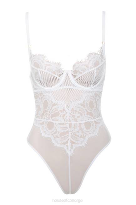 klær nadia bodysuit i hvit blonder House of CB J6RL820
