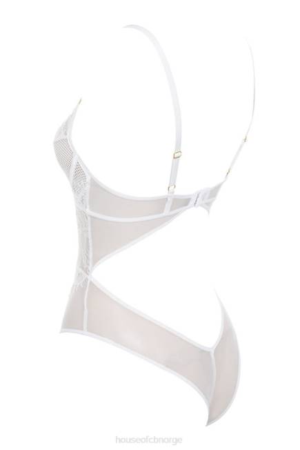 klær nadia bodysuit i hvit blonder House of CB J6RL820