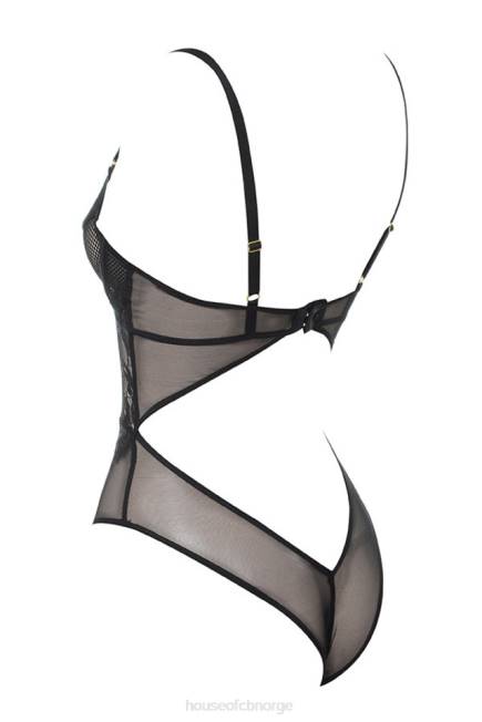 klær nadia bodysuit i svart blonder House of CB J6RL821