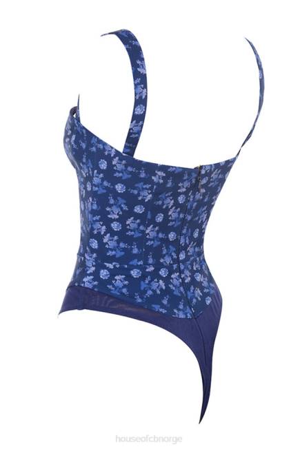 klær savia bodysuit med blomstrete safirer House of CB J6RL804