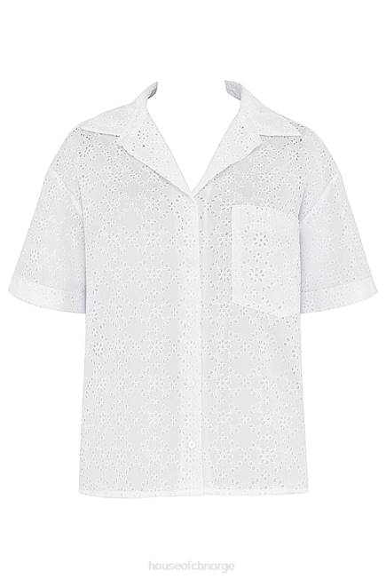 klær carrie hvit broderie anglaise skjorte House of CB J6RL715