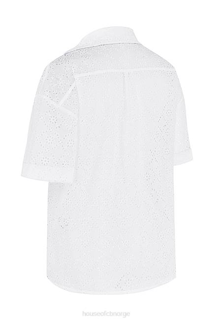 klær carrie hvit broderie anglaise skjorte House of CB J6RL715
