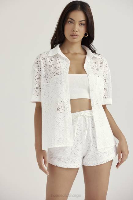 klær carrie hvit broderie anglaise skjorte House of CB J6RL715