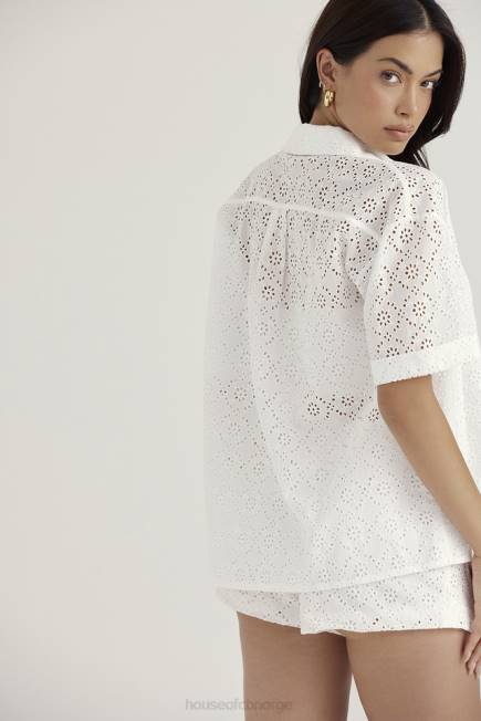 klær carrie hvit broderie anglaise skjorte House of CB J6RL715