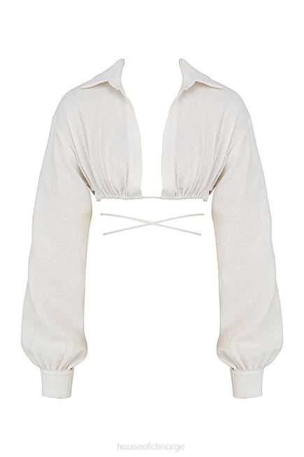 klær iris off white sjal rundt beskåret skjorte House of CB J6RL741
