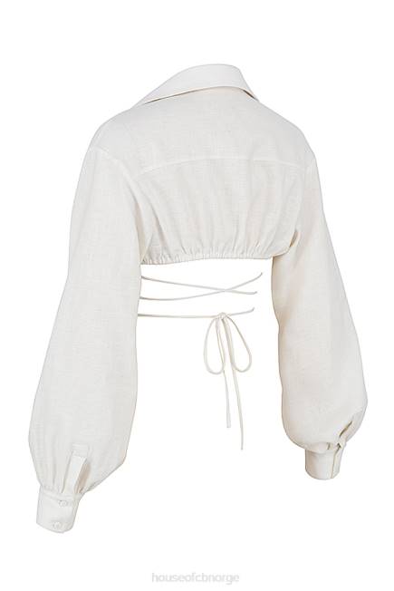 klær iris off white sjal rundt beskåret skjorte House of CB J6RL741