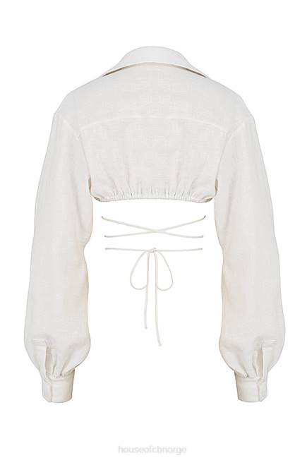klær iris off white sjal rundt beskåret skjorte House of CB J6RL741