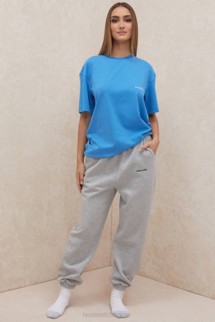 klær quinn blå oversized t-skjorte i bomullsjersey House of CB J6RL788
