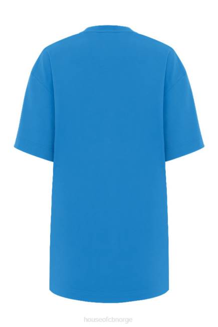 klær quinn blå oversized t-skjorte i bomullsjersey House of CB J6RL788