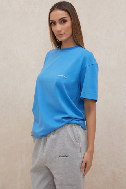 klær quinn blå oversized t-skjorte i bomullsjersey House of CB J6RL788