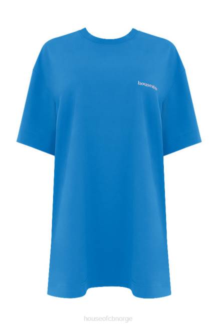 klær quinn blå oversized t-skjorte i bomullsjersey House of CB J6RL788