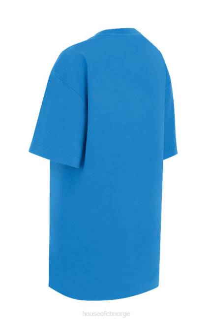 klær quinn blå oversized t-skjorte i bomullsjersey House of CB J6RL788