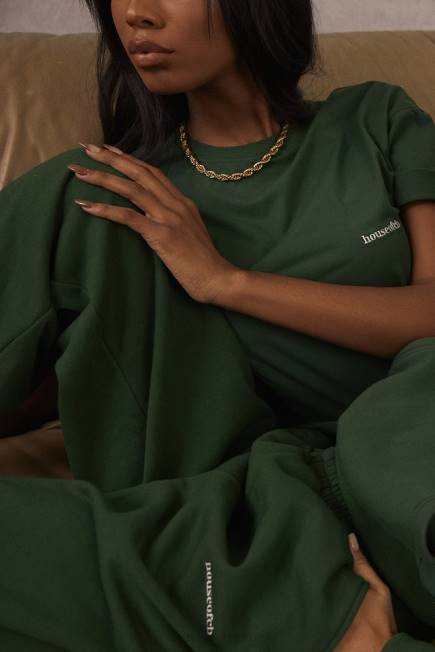 klær quinn grønn oversized t-skjorte i bomullsjersey House of CB J6RL789