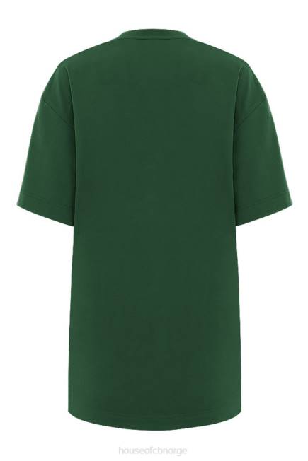 klær quinn grønn oversized t-skjorte i bomullsjersey House of CB J6RL789