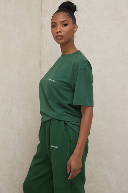 klær quinn grønn oversized t-skjorte i bomullsjersey House of CB J6RL789