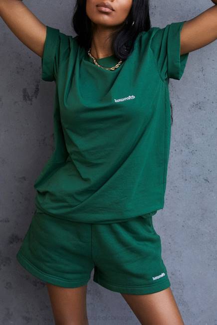 klær quinn grønn oversized t-skjorte i bomullsjersey House of CB J6RL789