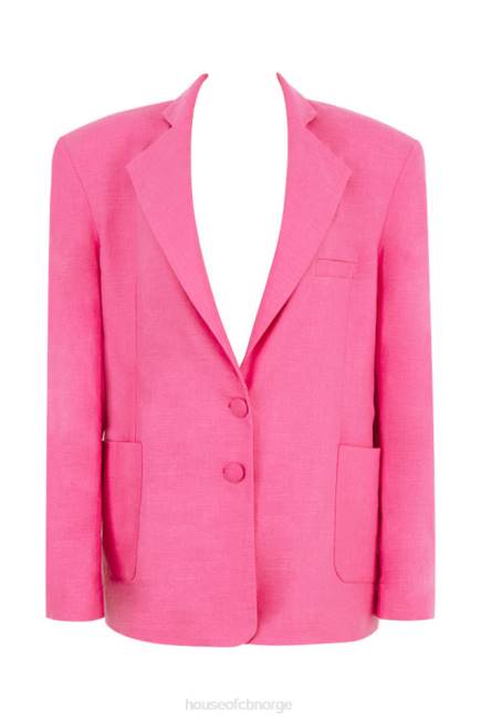 klær domina rosa oversized blazer i linblanding House of CB J6RL1051