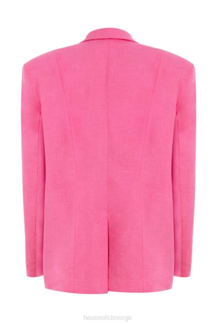 klær domina rosa oversized blazer i linblanding House of CB J6RL1051