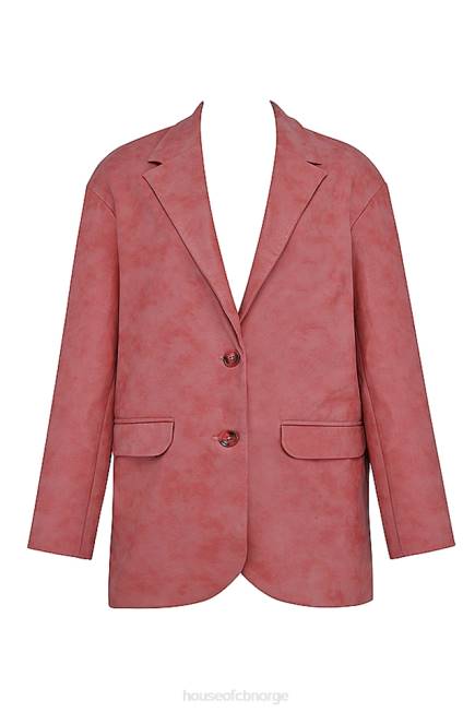 klær kiera varm rosa vegansk oversized blazer i skinn House of CB J6RL1031