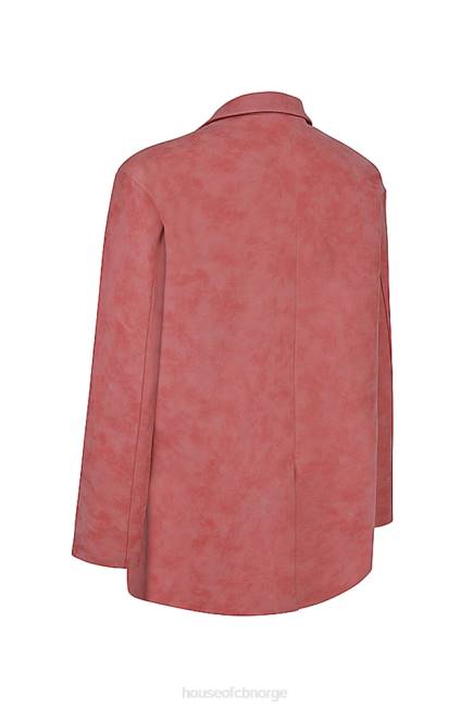 klær kiera varm rosa vegansk oversized blazer i skinn House of CB J6RL1031