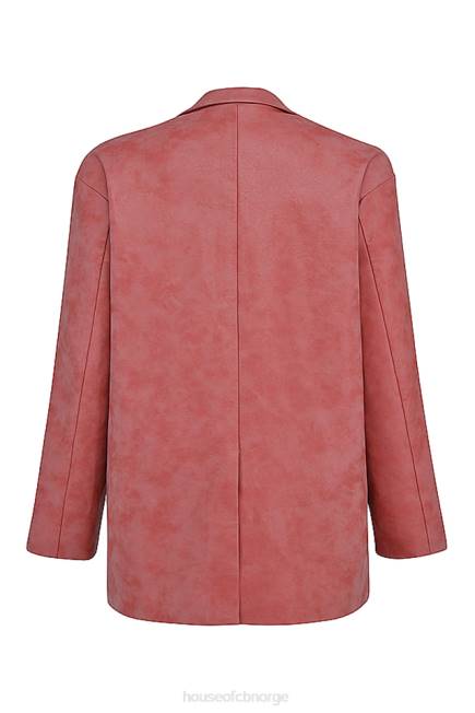 klær kiera varm rosa vegansk oversized blazer i skinn House of CB J6RL1031
