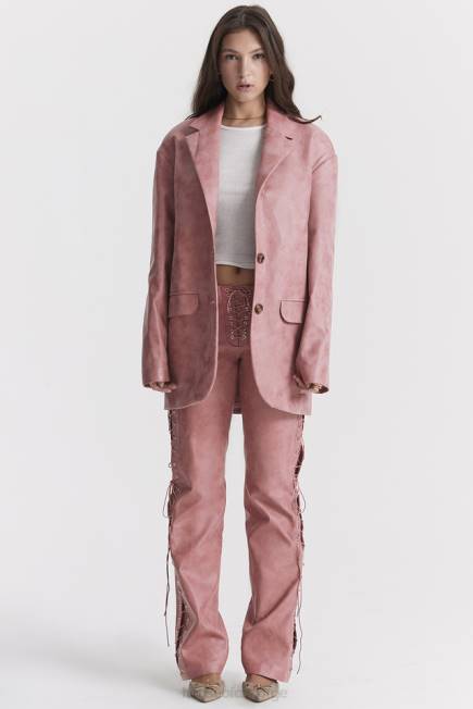 klær kiera varm rosa vegansk oversized blazer i skinn House of CB J6RL1031