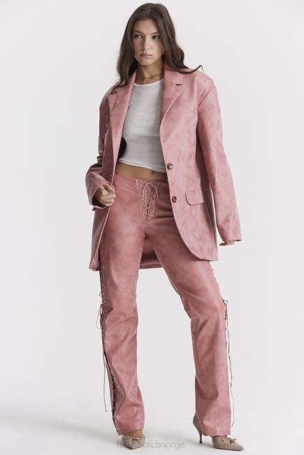 klær kiera varm rosa vegansk oversized blazer i skinn House of CB J6RL1031