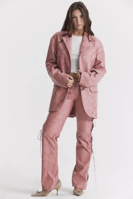 klær kiera varm rosa vegansk oversized blazer i skinn House of CB J6RL1031