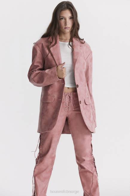 klær kiera varm rosa vegansk oversized blazer i skinn House of CB J6RL1031