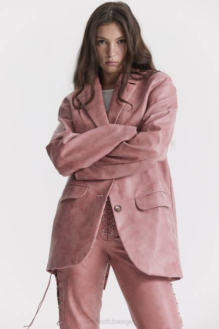 klær kiera varm rosa vegansk oversized blazer i skinn House of CB J6RL1031