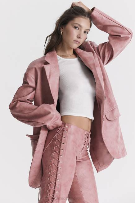 klær kiera varm rosa vegansk oversized blazer i skinn House of CB J6RL1031