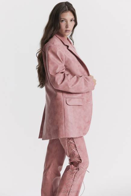 klær kiera varm rosa vegansk oversized blazer i skinn House of CB J6RL1031