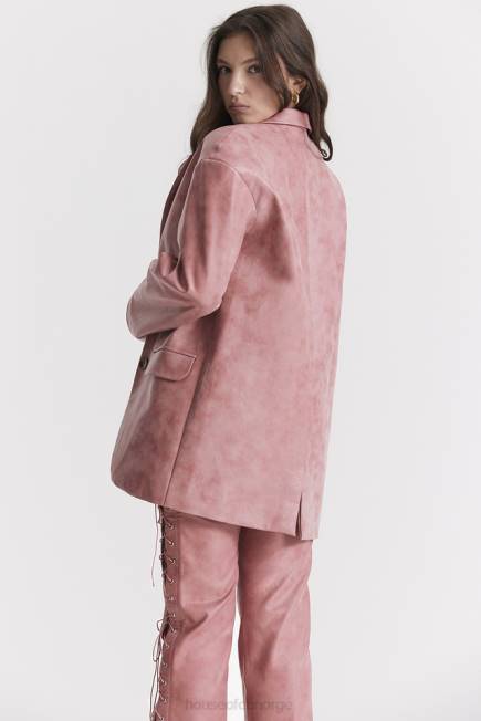 klær kiera varm rosa vegansk oversized blazer i skinn House of CB J6RL1031