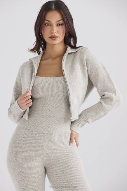 klær blaise opal marl strikket cropped cardigan House of CB J6RL1032