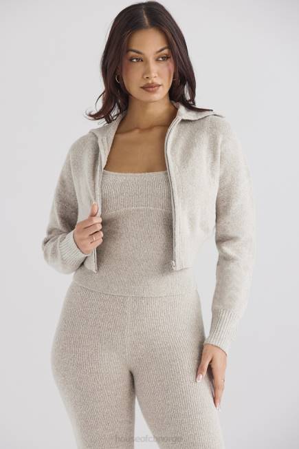 klær blaise opal marl strikket cropped cardigan House of CB J6RL1032