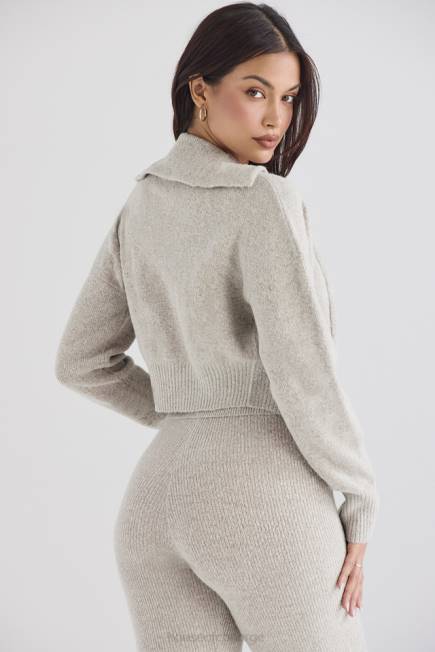 klær blaise opal marl strikket cropped cardigan House of CB J6RL1032