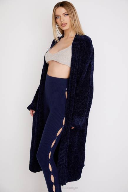 klær celine marineblå chenille slouchy cardigan House of CB J6RL1044