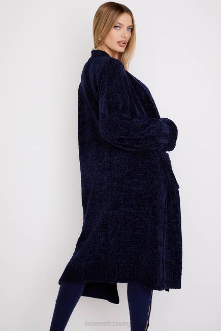 klær celine marineblå chenille slouchy cardigan House of CB J6RL1044