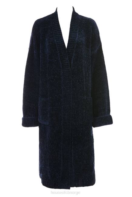 klær celine marineblå chenille slouchy cardigan House of CB J6RL1044