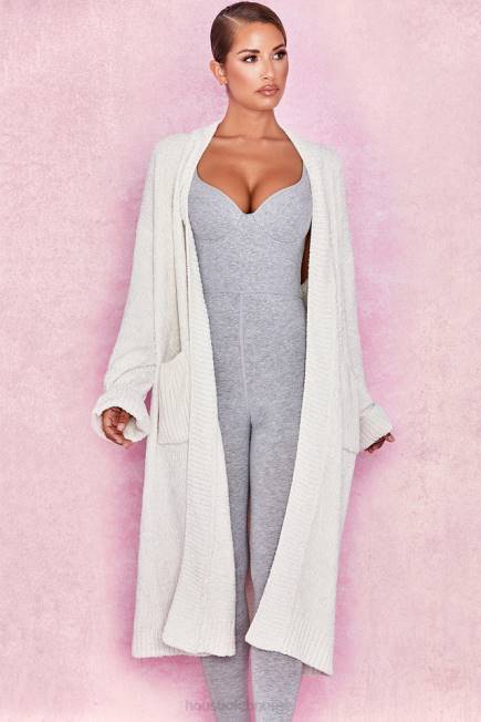 klær celine off white chenille slouchy cardigan House of CB J6RL1054