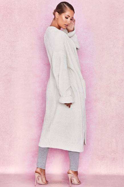 klær celine off white chenille slouchy cardigan House of CB J6RL1054