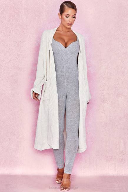 klær celine off white chenille slouchy cardigan House of CB J6RL1054