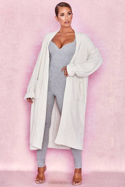 klær celine off white chenille slouchy cardigan House of CB J6RL1054