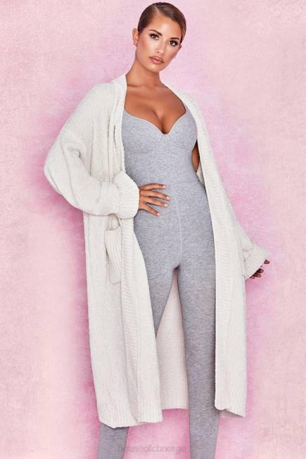 klær celine off white chenille slouchy cardigan House of CB J6RL1054