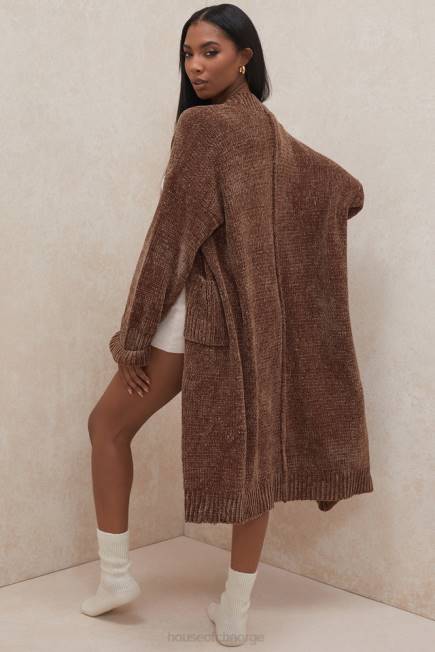 klær celine sjokolade chenille slouchy cardigan House of CB J6RL1048