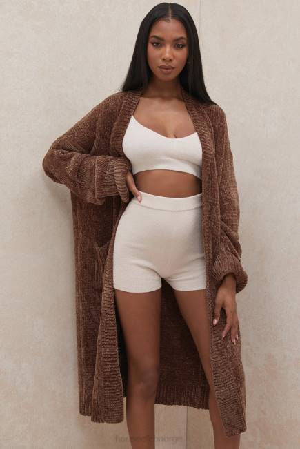 klær celine sjokolade chenille slouchy cardigan House of CB J6RL1048